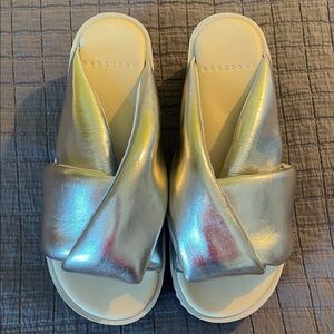 Accessorize Silver Women's Slide Sandals